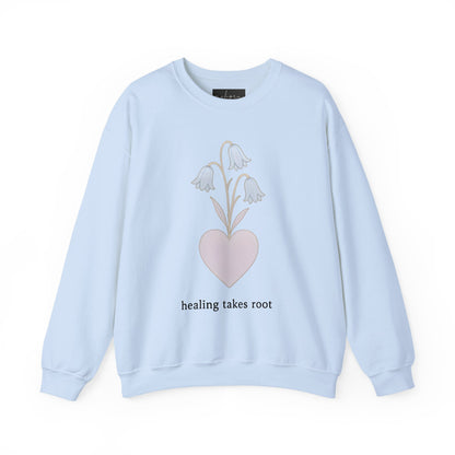 Bluebell flower- Healing Takes Root Sweatshirt - Heavy Blend™ Crewneck for Comfort and Wellness