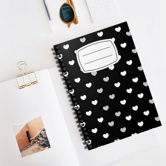Heart Pattern Spiral Notebook | Cute Journal, Back to School, Gift for Her, Note Taking, Organizing