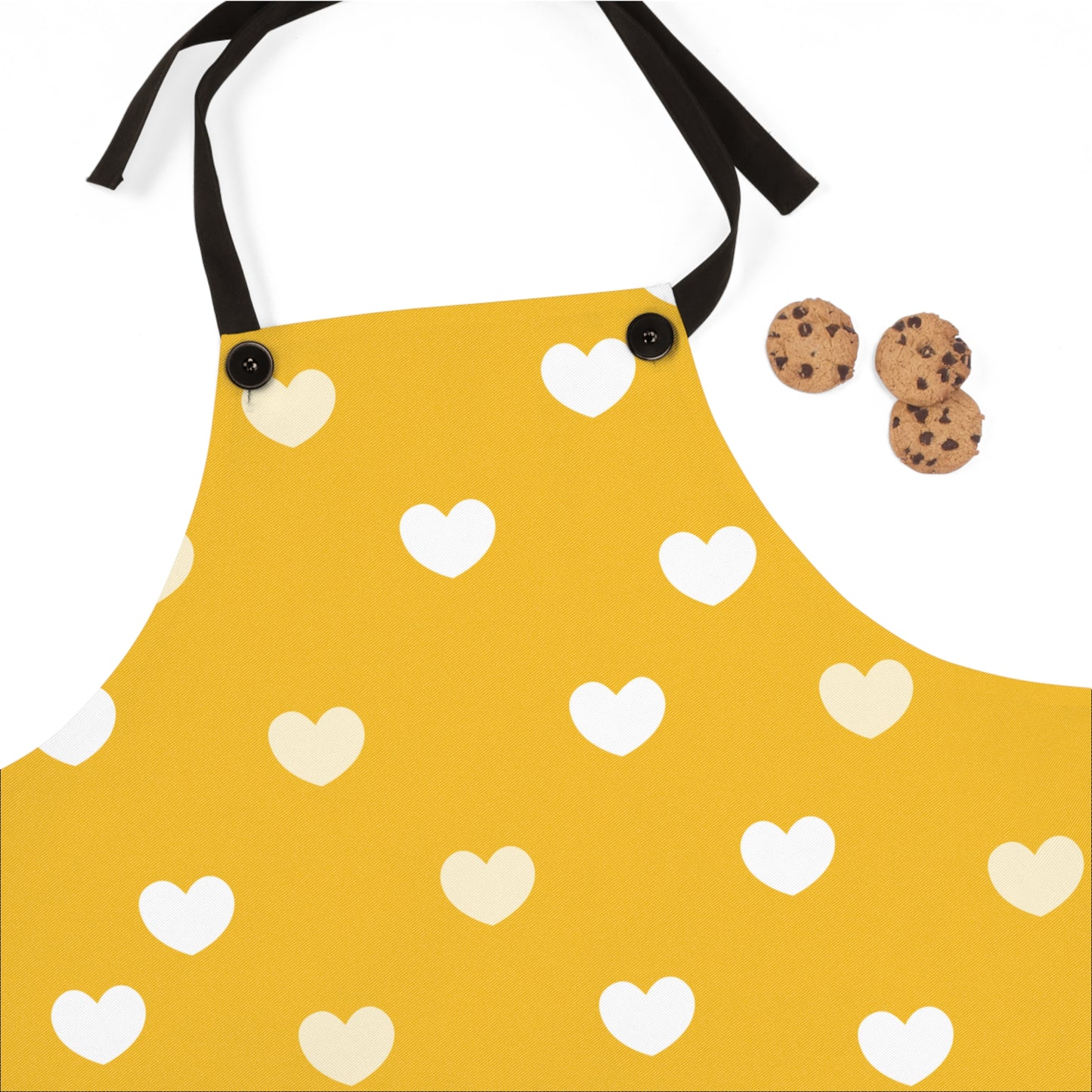 Heart Pattern Yellow Apron | Cute Baking Gift for Home Cooks | Perfect for Mother's Day & Birthdays