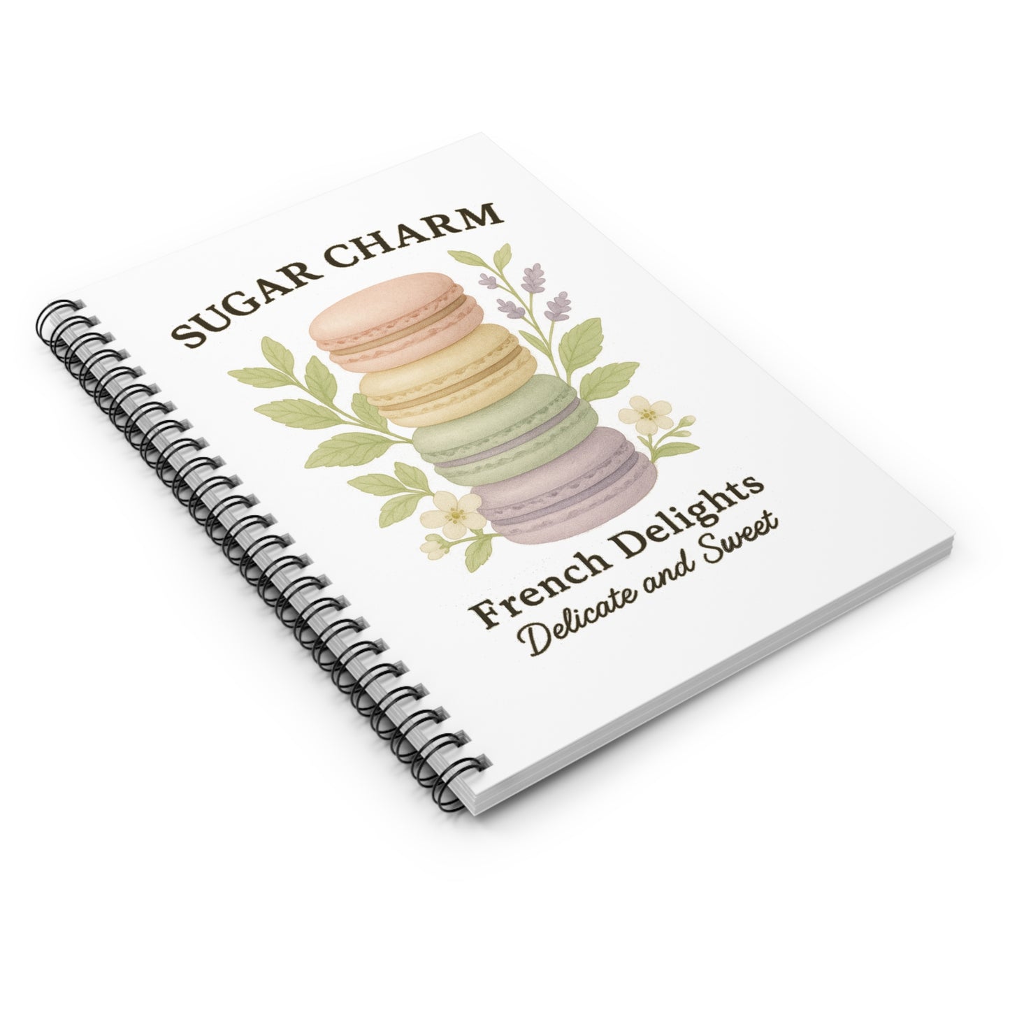 French Macaron Spiral Notebook, Cute Notepad for Baking Lovers, Sweet Gifts for Foodies, Journaling, School Supplies, Kitchen Decor