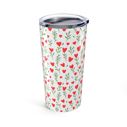 Love Blossoms Tumbler | Floral Heart Travel Mug, Personalized Gift for Her, Valentine's Day, Mother's Day, Eco-Friendly Cup