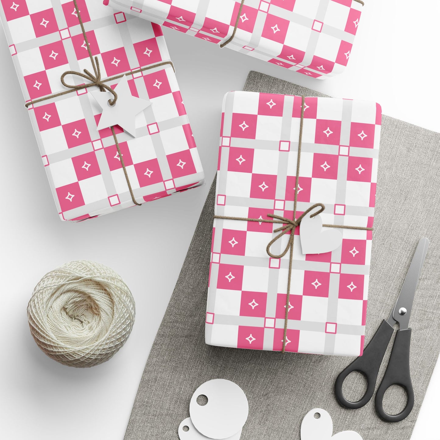 Chic Pink Patterned Wrapping Paper, Gift Wrapping, Birthday, Holiday, Celebration, Eco-Friendly Wrapping, Decorative Gift Wrap